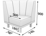 Модульный диван Холл Hol-C Секция угловая (Экокожа Domus)