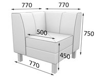 Модульный диван Флагман Угловой элемент 90 FL-С (Экокожа Domus)