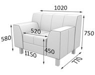 Модульный диван Флагман Кресло FL1-2 (Экокожа Ecotex)